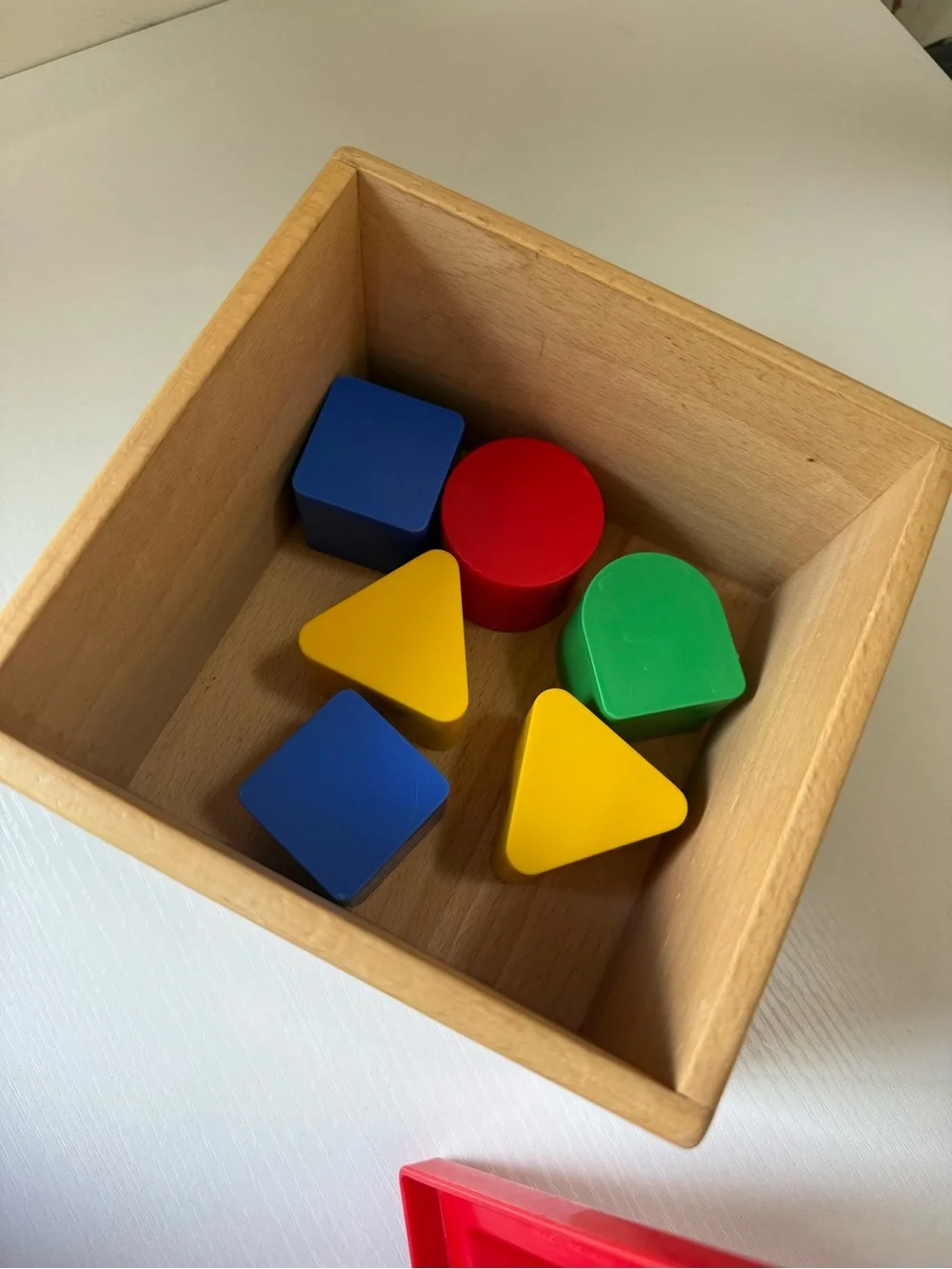 IKEA Mula House Shape Sorter Baby Toddler Toys Wood Plastic Red Roof Montessori
